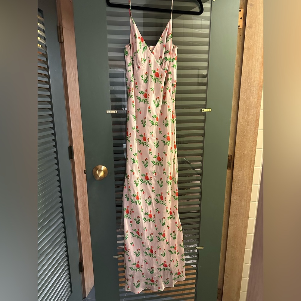 Bernadette Pink Floral Slip Dress Size S